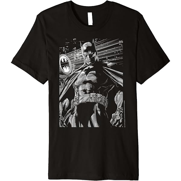 Amazon.com: DC Comics Batman Dark Black And White Poster T-Shirt